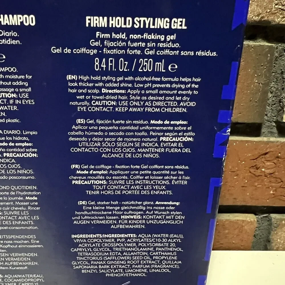 AMERICAN CREW NEXT LEVEL SET MOISTURIZING SHAMPOO AND FIRM HOLD STYLING GEL